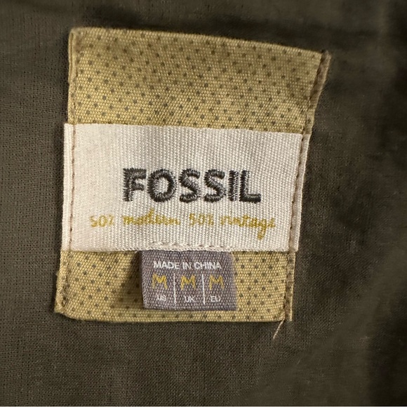 Fossil Wool/Cotton Blend Military Cadet style brown Jacket Size Medium - Picture 8 of 13